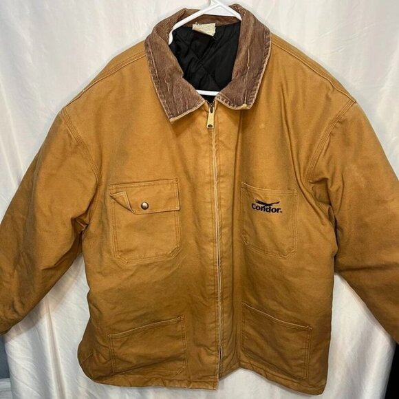 Condor Work Jacket XX-Large Brown Duck Canvas Corduroy Collar Heavy Duty Lined - Picture 3 of 6